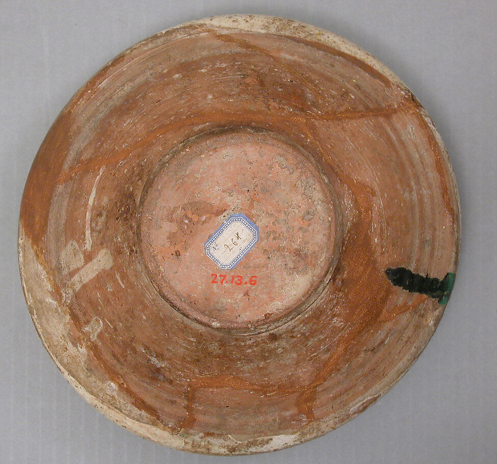 Bowl, Earthenware; white slip covered, glazed