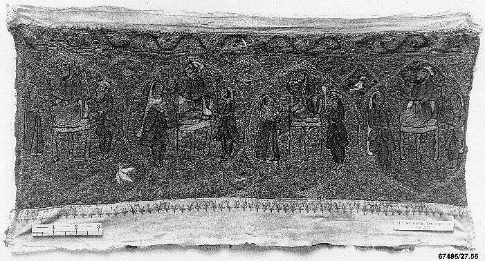 Band, Silk on linen; embroidered