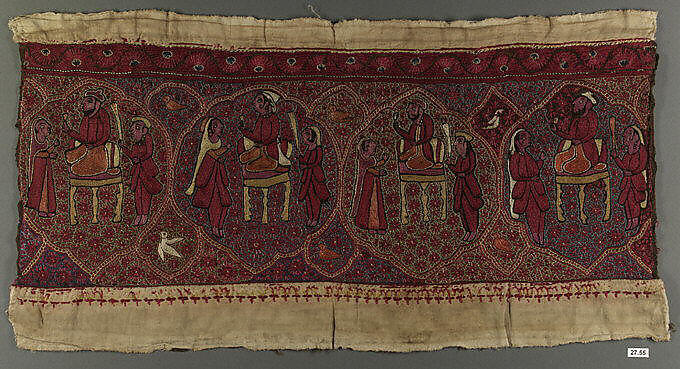 Band, Silk on linen; embroidered 