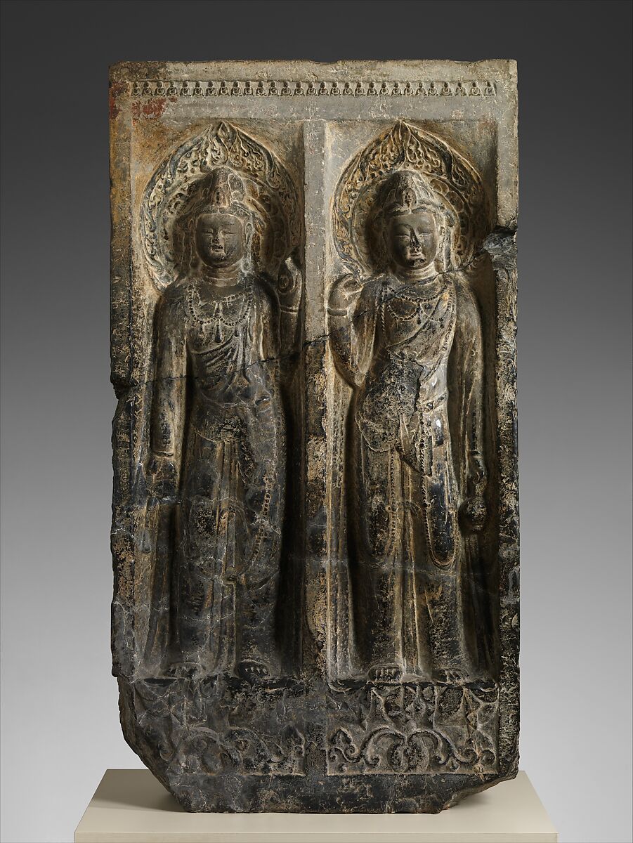 Stele with the Bodhisattvas Avalokiteshvara (Guanyin) and Mahasthamaprapta (Dashizi)