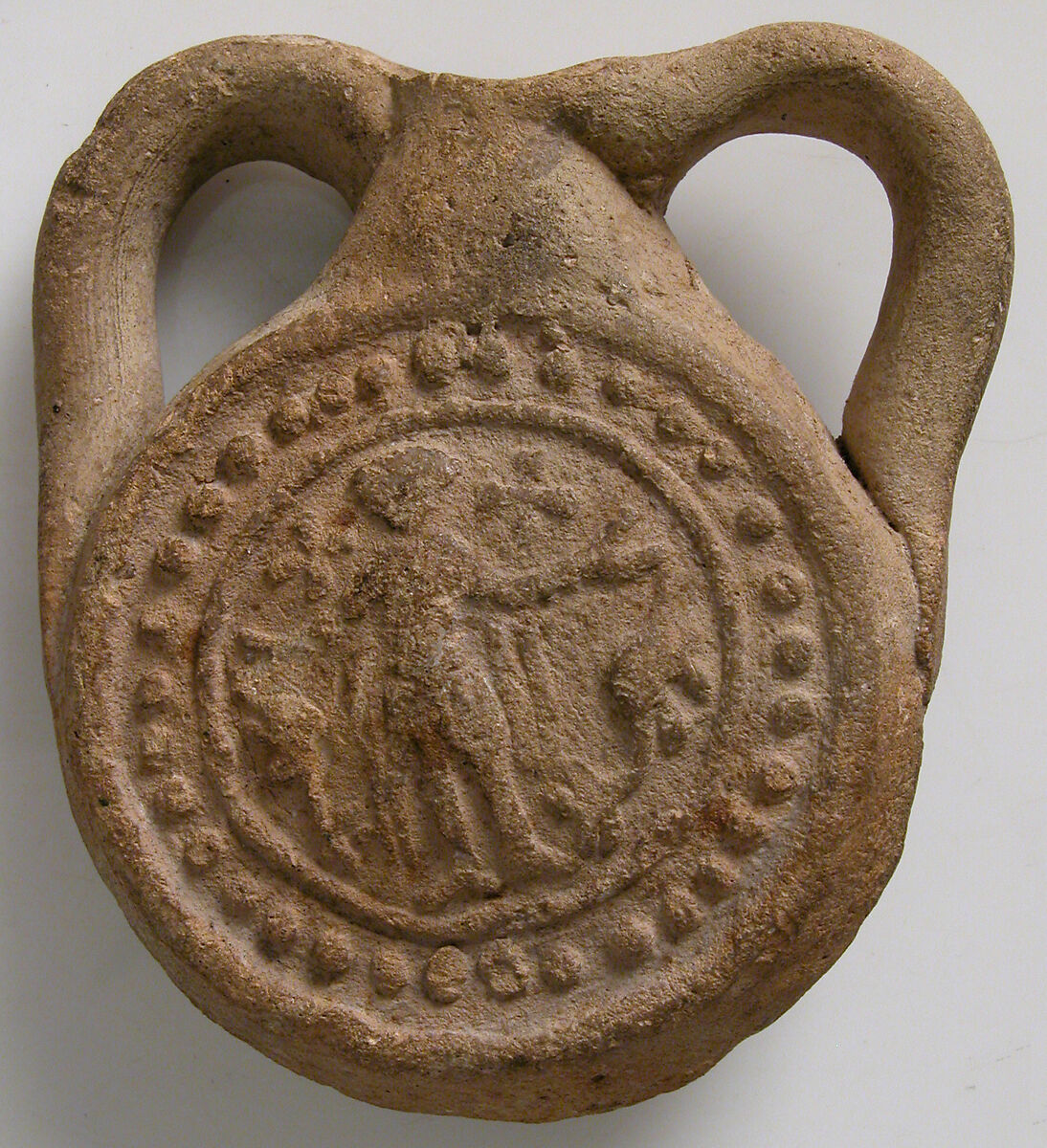 Ampulla (Flask) of Saint Menas, Earthenware; molded