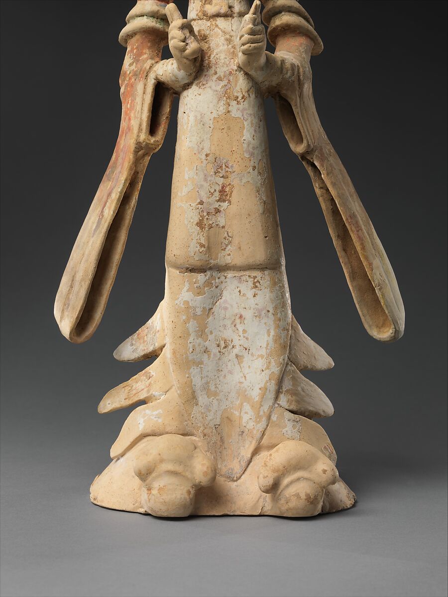Standing court lady, Earthenware with pigment, China