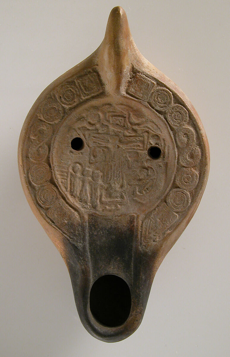 Lamp, Earthenware; molded