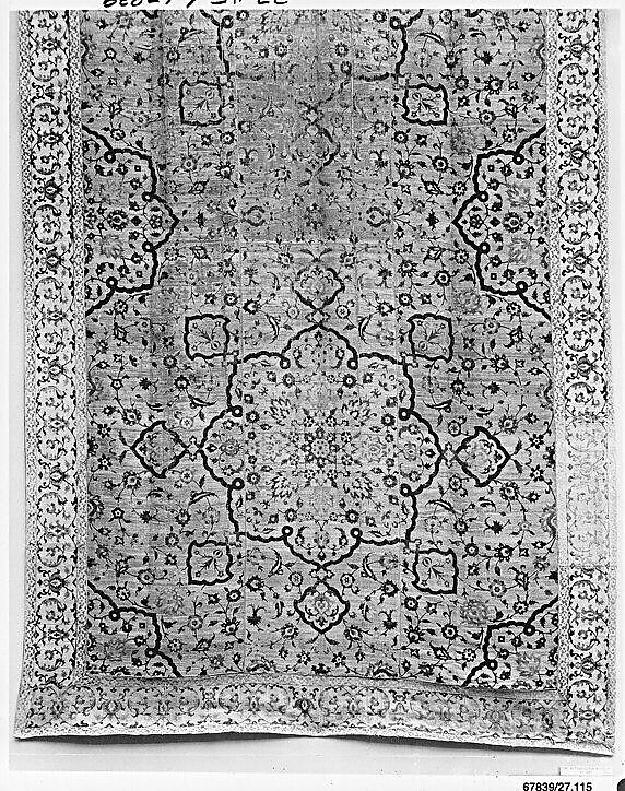 Velvet and Silk Carpet, Silk, metal wrapped thread; cut and voided velvet, brocaded