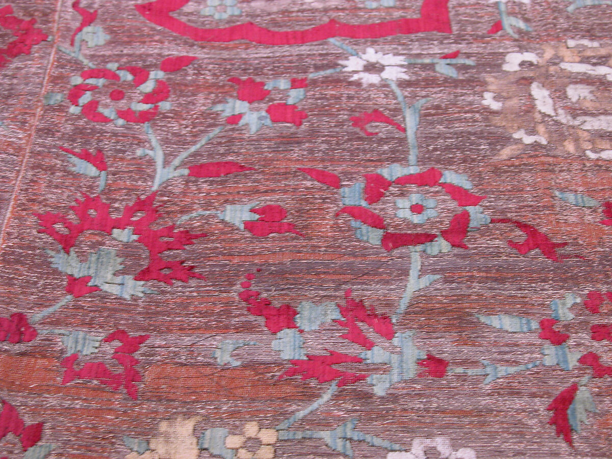 Velvet and Silk Carpet, Silk, metal wrapped thread; cut and voided velvet, brocaded
