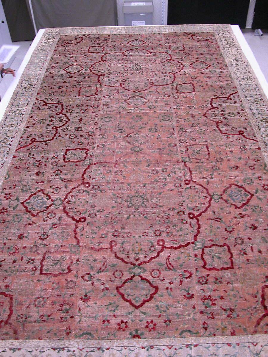 Velvet and Silk Carpet, Silk, metal wrapped thread; cut and voided velvet, brocaded