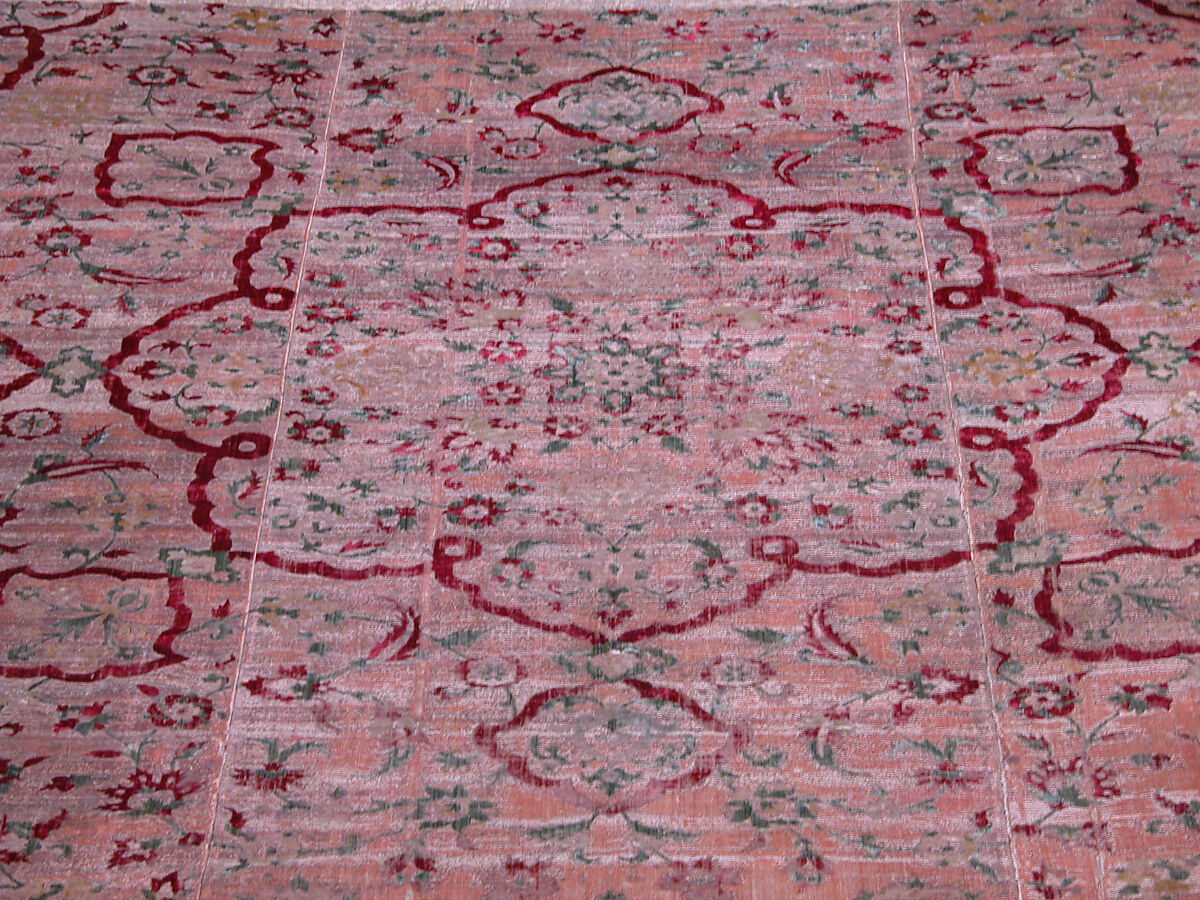 Velvet and Silk Carpet, Silk, metal wrapped thread; cut and voided velvet, brocaded