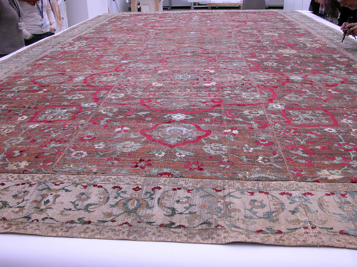 Velvet and Silk Carpet, Silk, metal wrapped thread; cut and voided velvet, brocaded