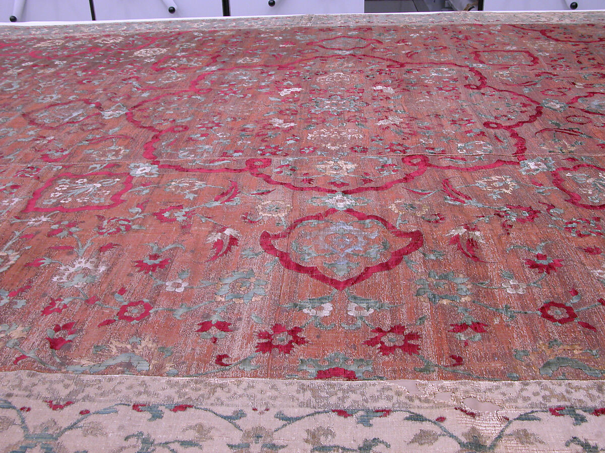 Velvet and Silk Carpet, Silk, metal wrapped thread; cut and voided velvet, brocaded