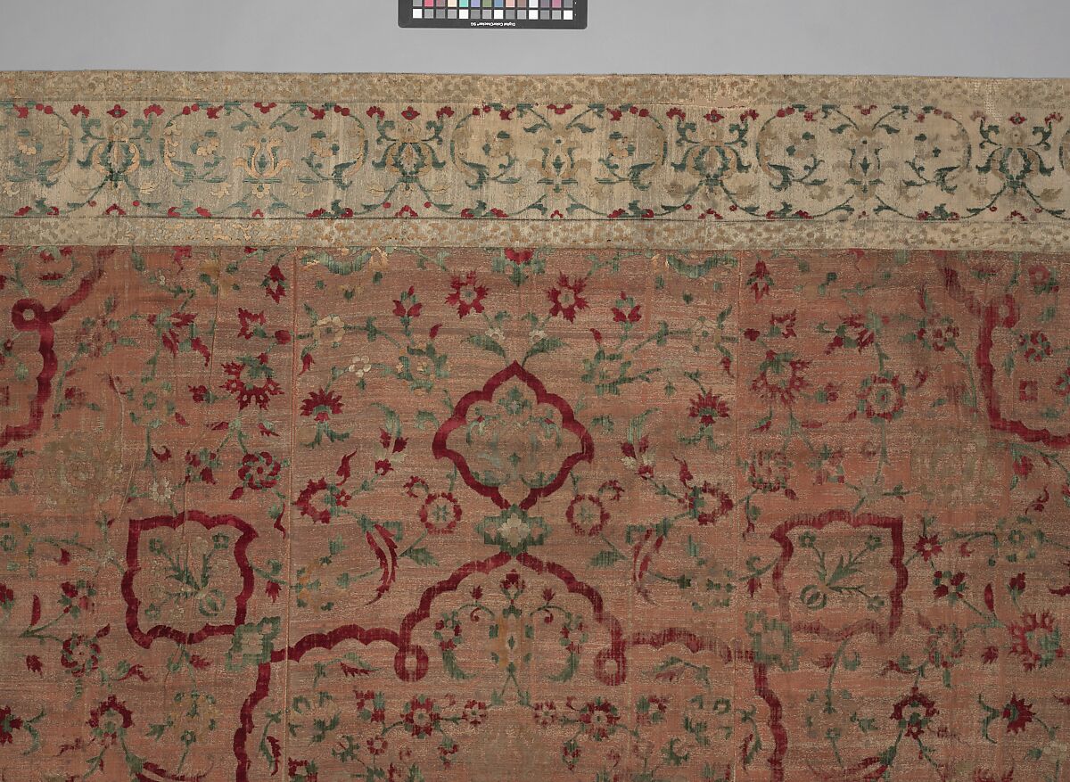 Velvet and Silk Carpet, Silk, metal wrapped thread; cut and voided velvet, brocaded