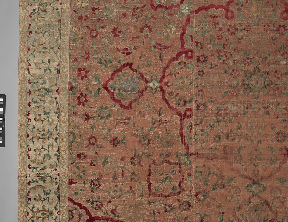 Velvet and Silk Carpet, Silk, metal wrapped thread; cut and voided velvet, brocaded