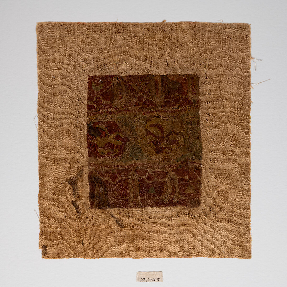 Textile Fragment, Linen and silk 