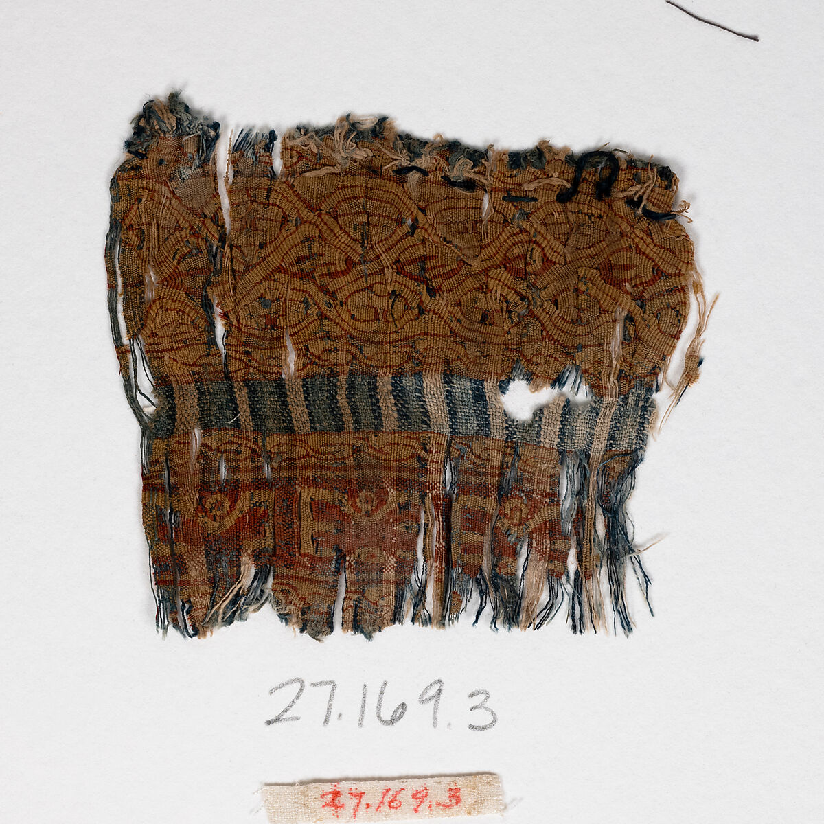 Textile Fragment, Linen and silk 