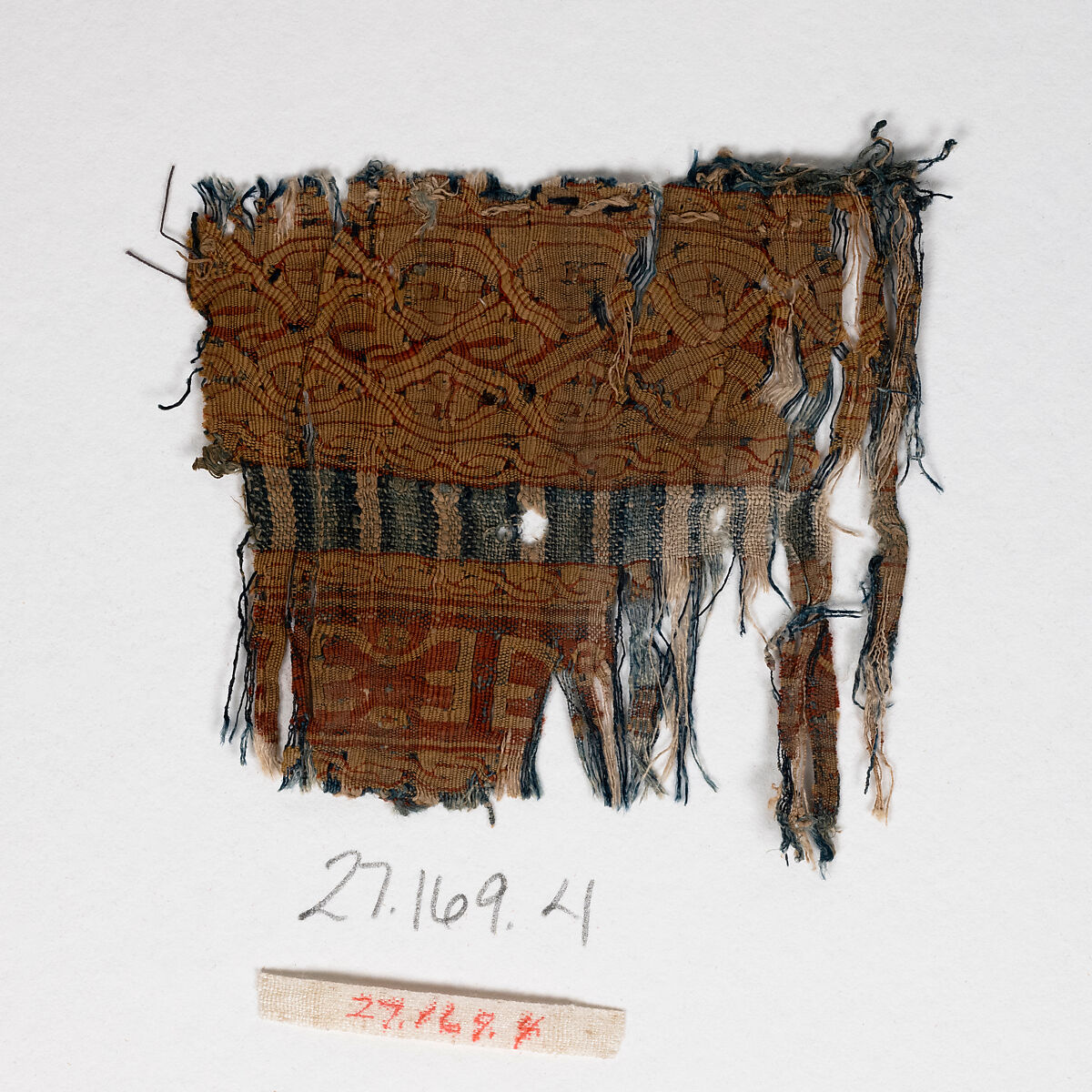 Textile Fragment, Linen and silk 