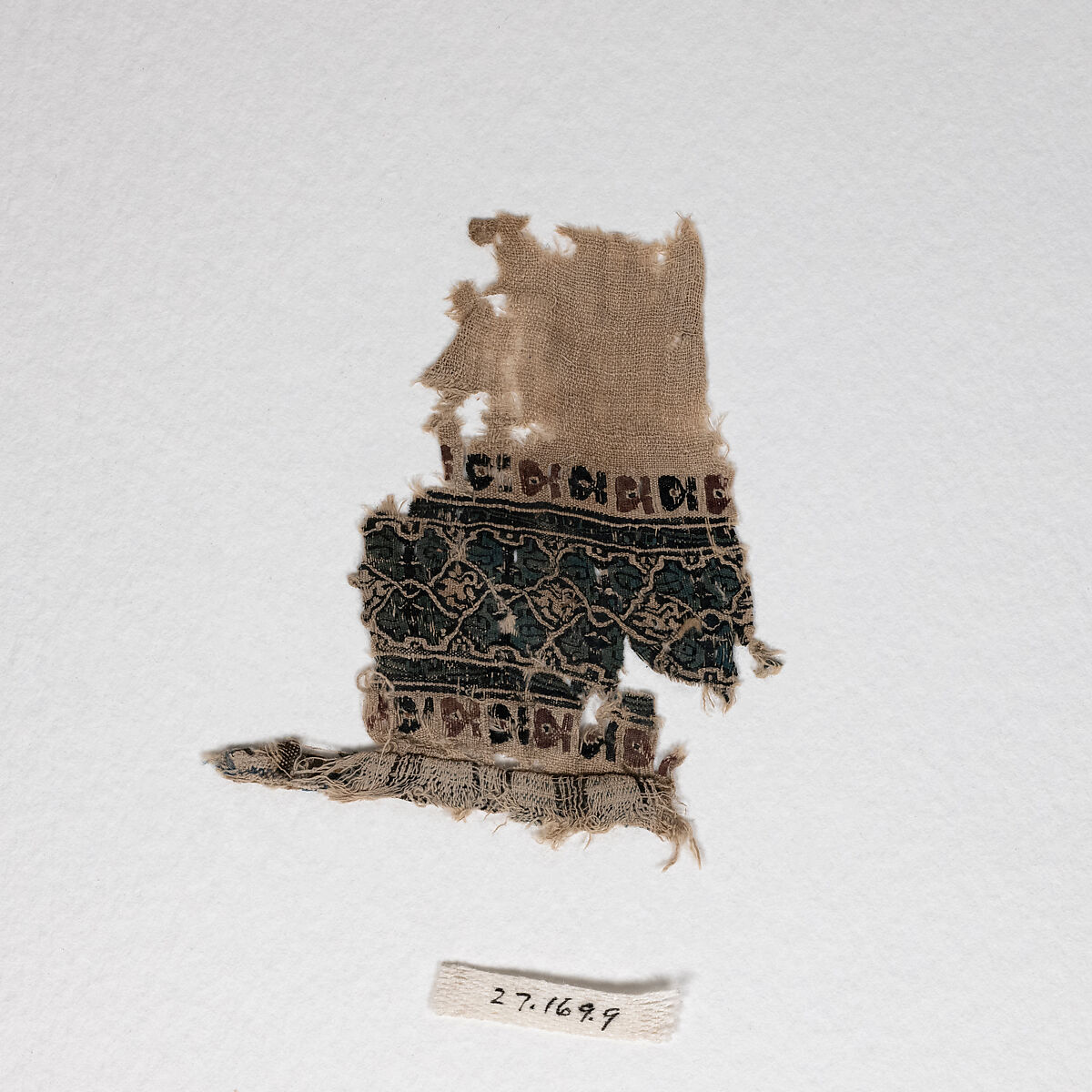 Textile Fragment, Linen and silk 