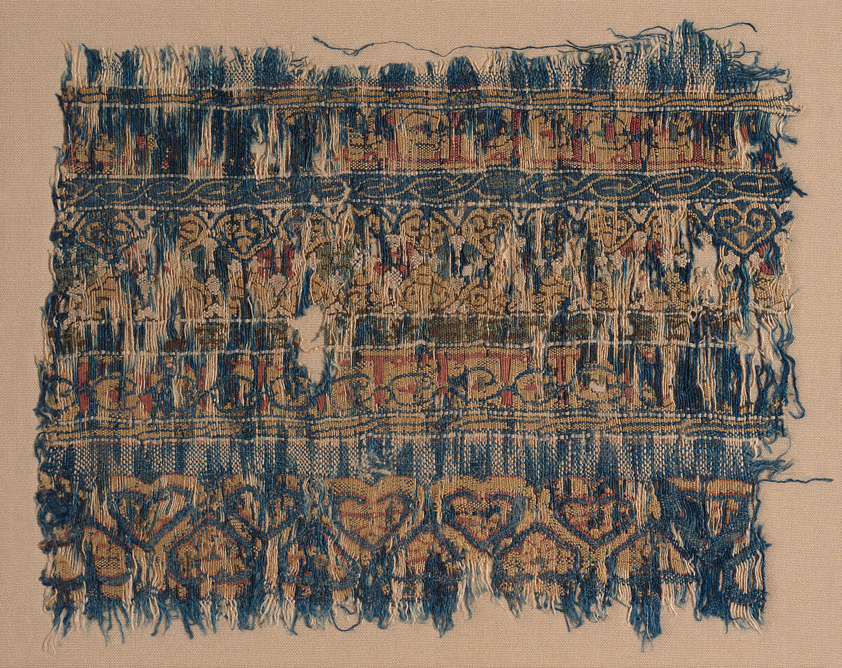 Textile Fragment, Linen and silk 