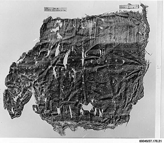 Textile Fragment, Cotton and silk; tapestry woven