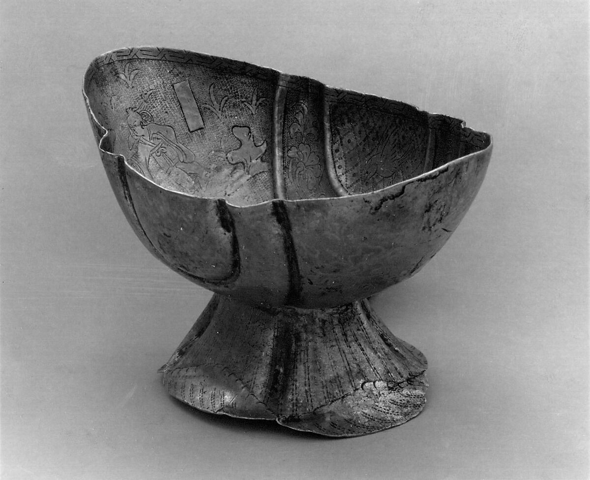 Cup with figures in a landscape, Silver with parcel gilding, China