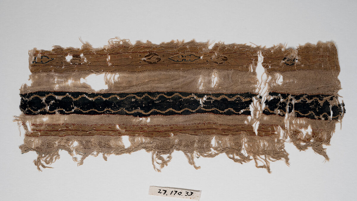 Textile Fragment, Cotton and silk; tapestry woven 