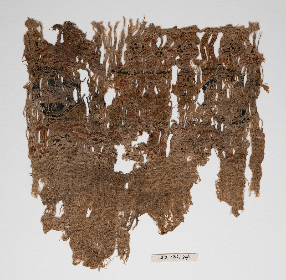 Textile Fragment, Linen and silk; tapestry woven 