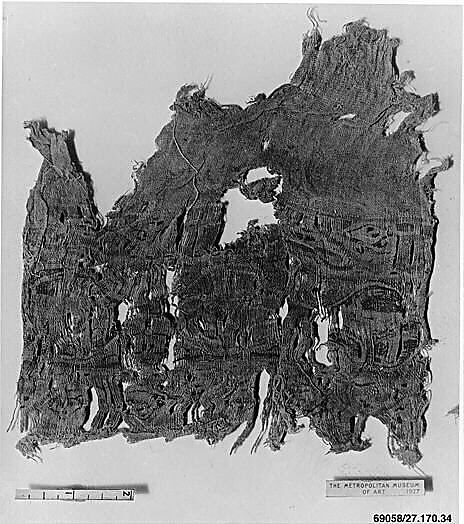 Textile Fragment, Linen and silk; tapestry woven