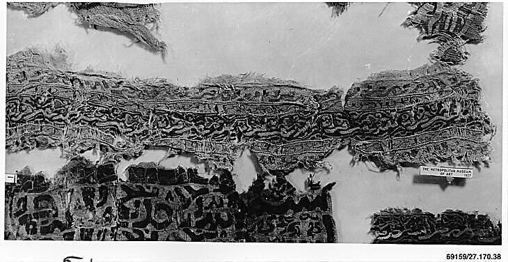 Textile Fragment, Linen and silk; tapestry woven