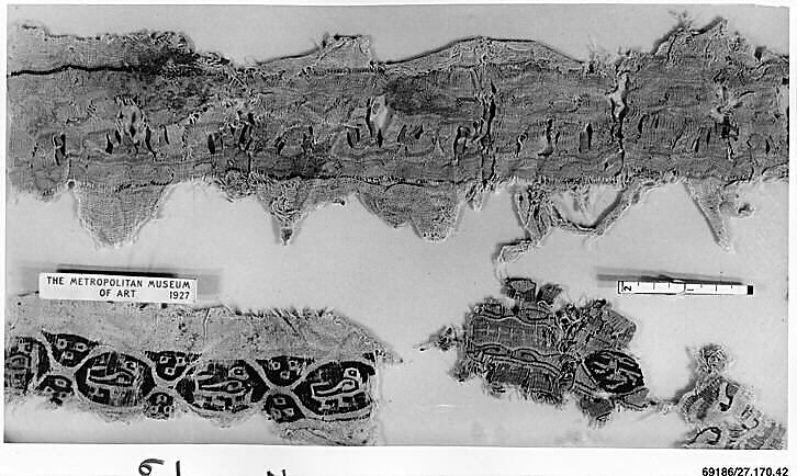 Textile Fragment, Linen and silk