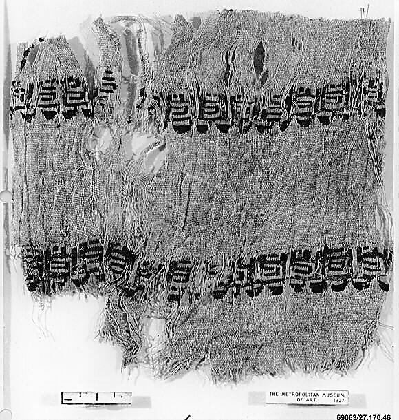 Textile Fragment, Linen and silk; tapestry woven