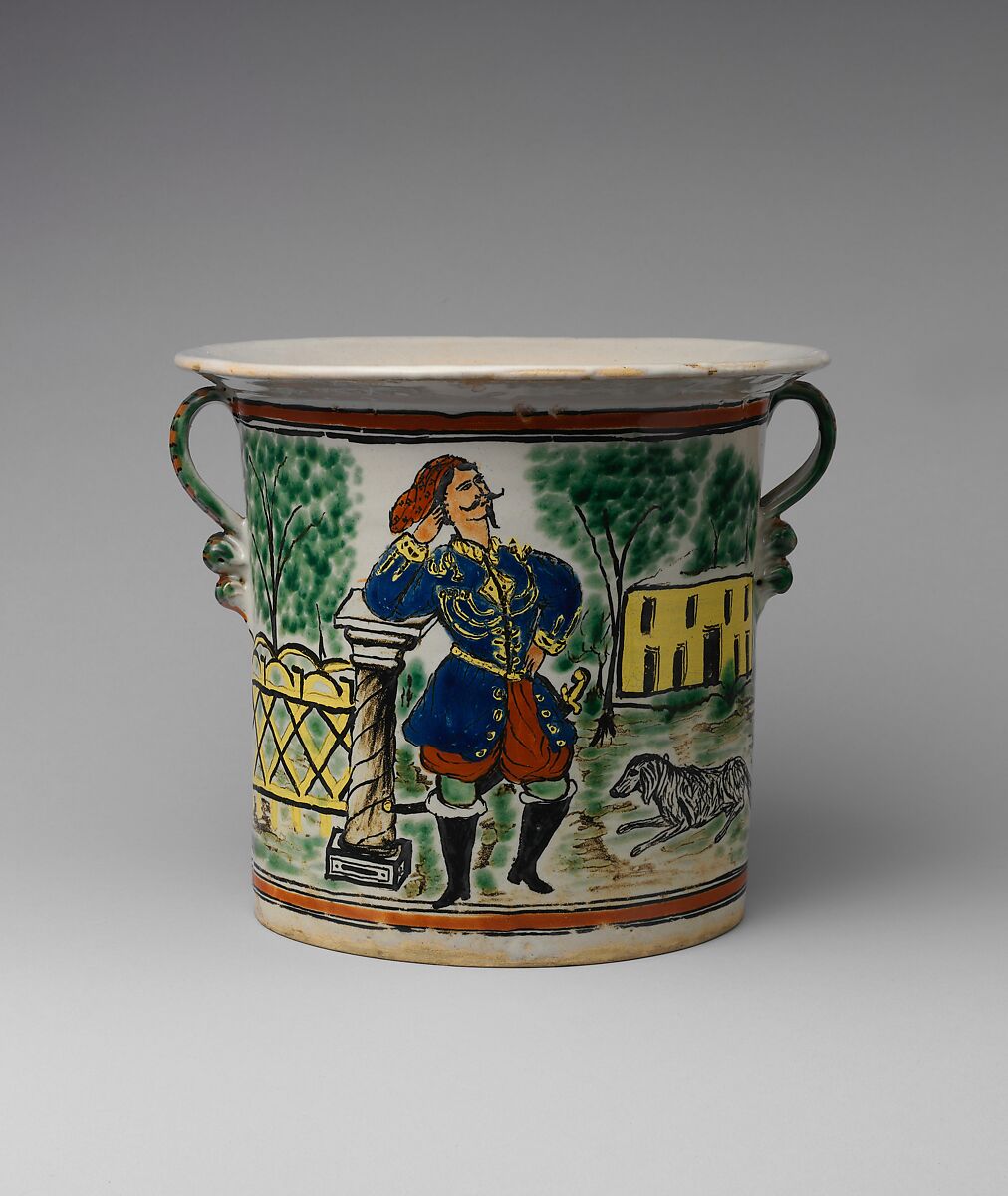 Chamber Pot, Tin-glazed earthenware, Mexican 