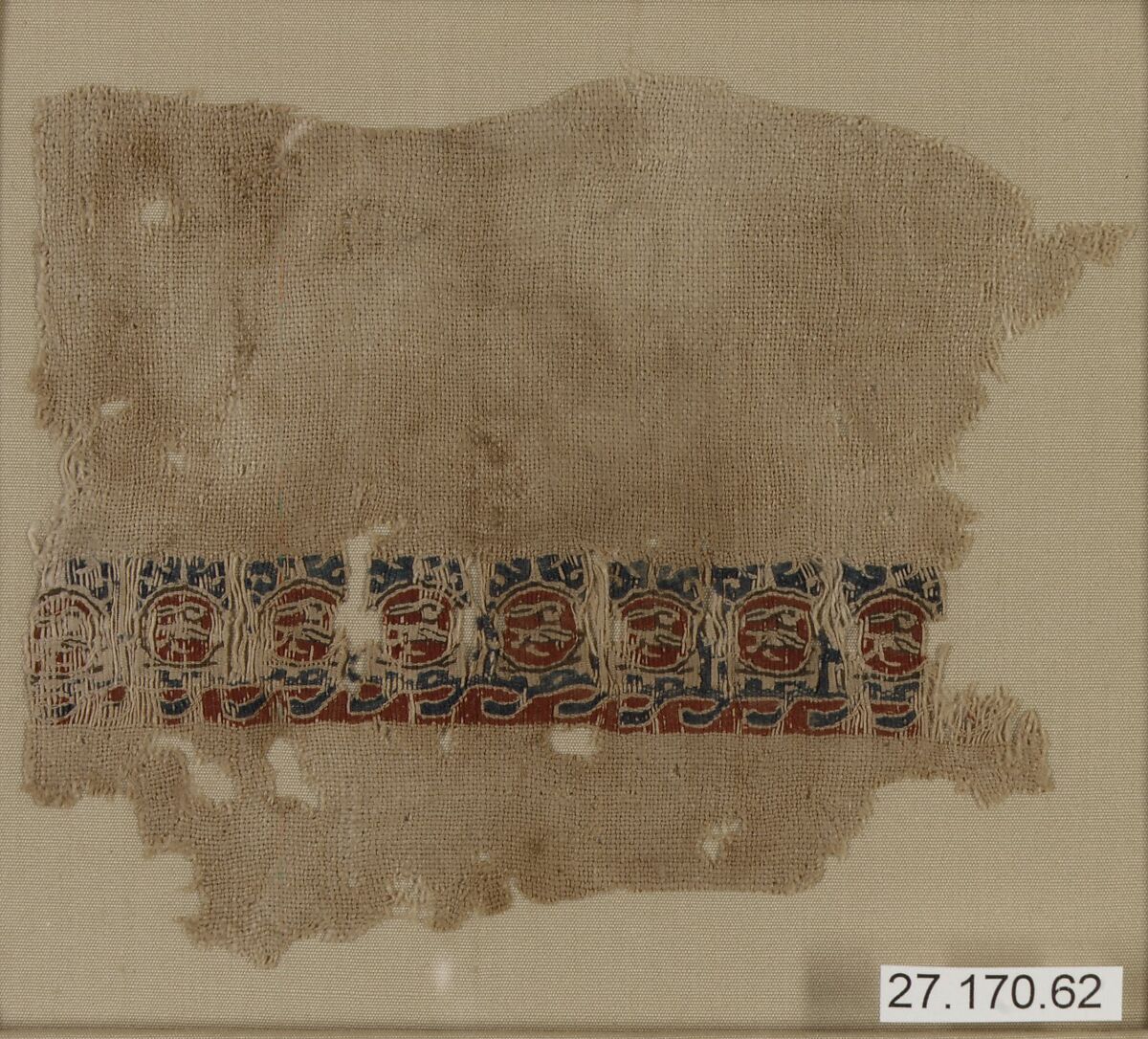 Textile Fragment, Linen and silk 