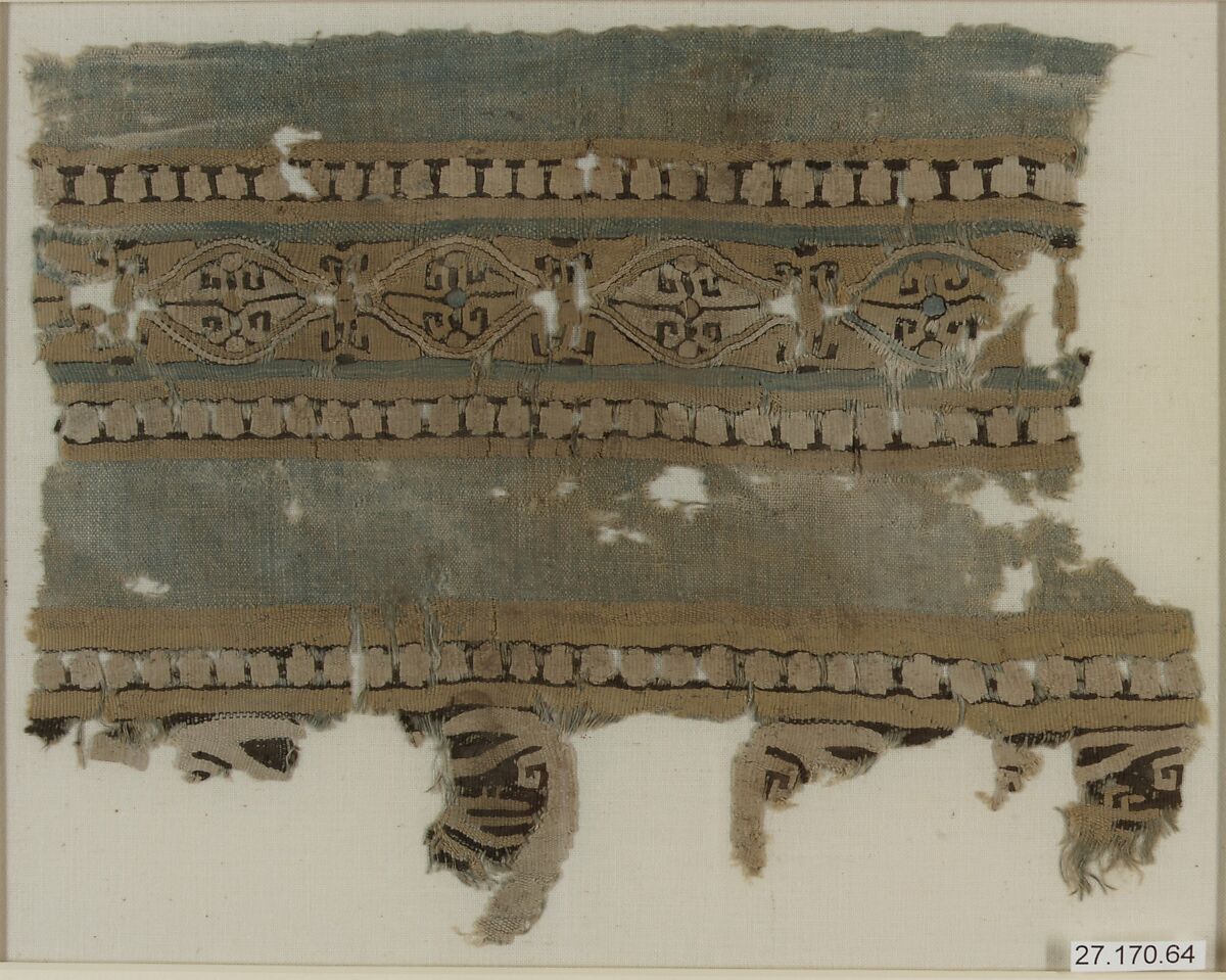 Textile Fragment, Linen and silk 