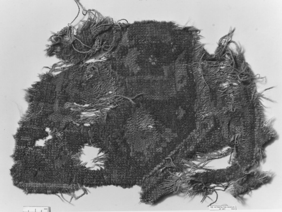 Carpet Fragment, Wool (warp, weft and pile); symmetrically knotted pile