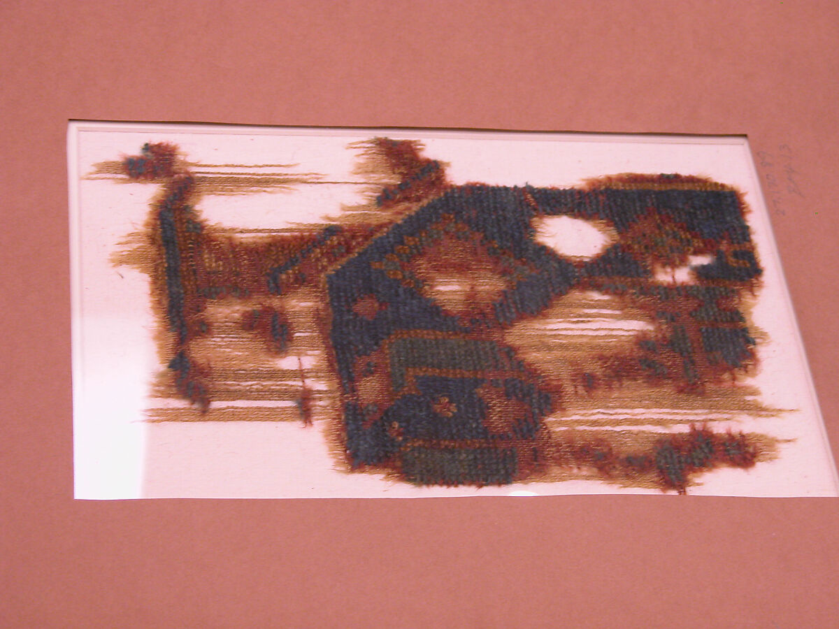 Carpet Fragment, Wool (warp, weft and pile); symmetrically knotted pile