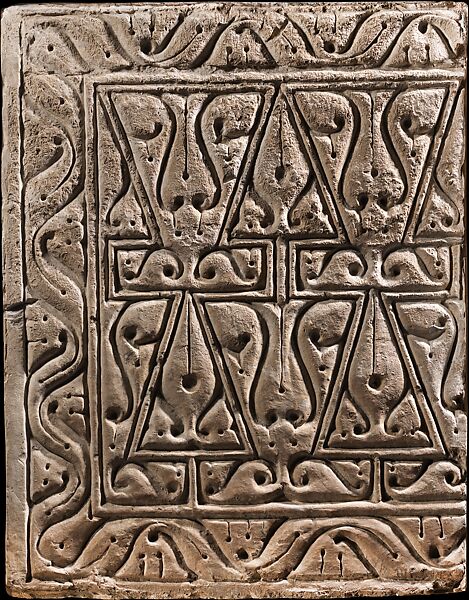 Cast of a Ninth-Century Wall Panel Carved in the "Beveled Style", Stucco; molded 