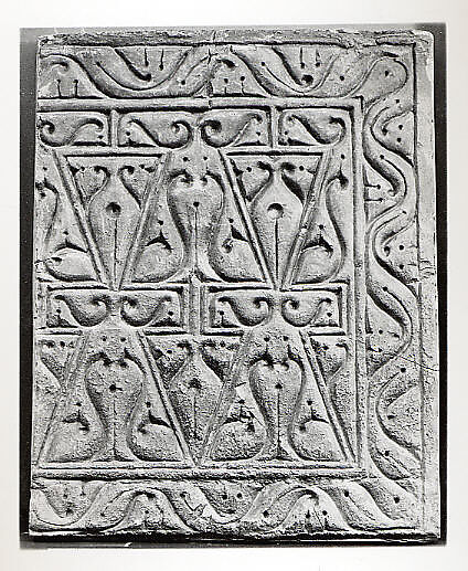 Cast of a Ninth-Century Wall Panel Carved in the "Beveled Style", Stucco; molded