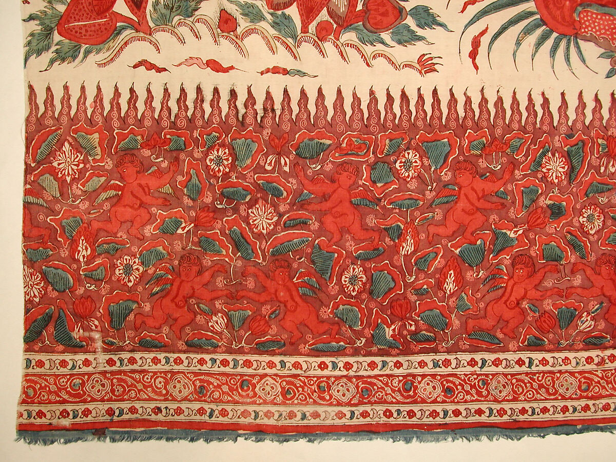 Palampore, Cotton; plain weave, mordant painted and dyed, resist dyed