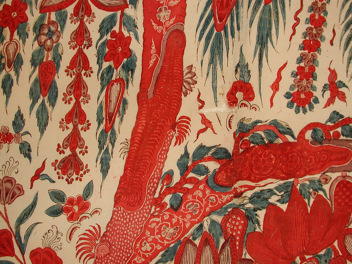 Palampore, Cotton; plain weave, mordant painted and dyed, resist dyed