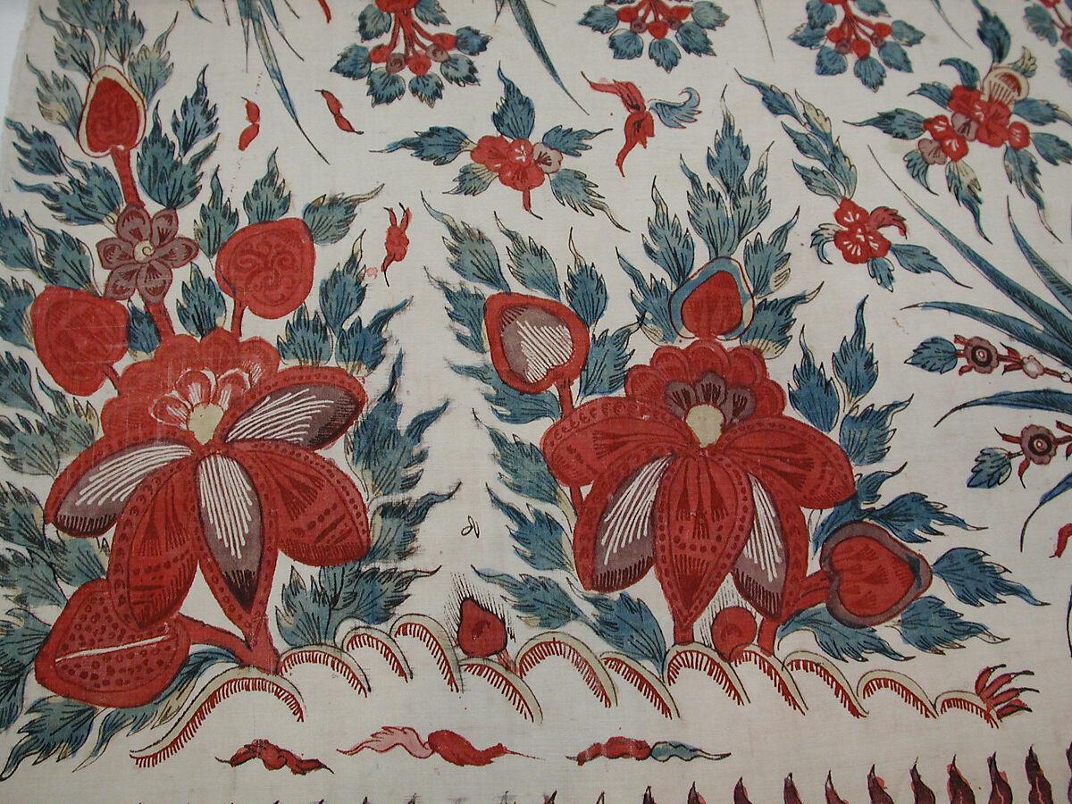 Palampore, Cotton; plain weave, mordant painted and dyed, resist dyed