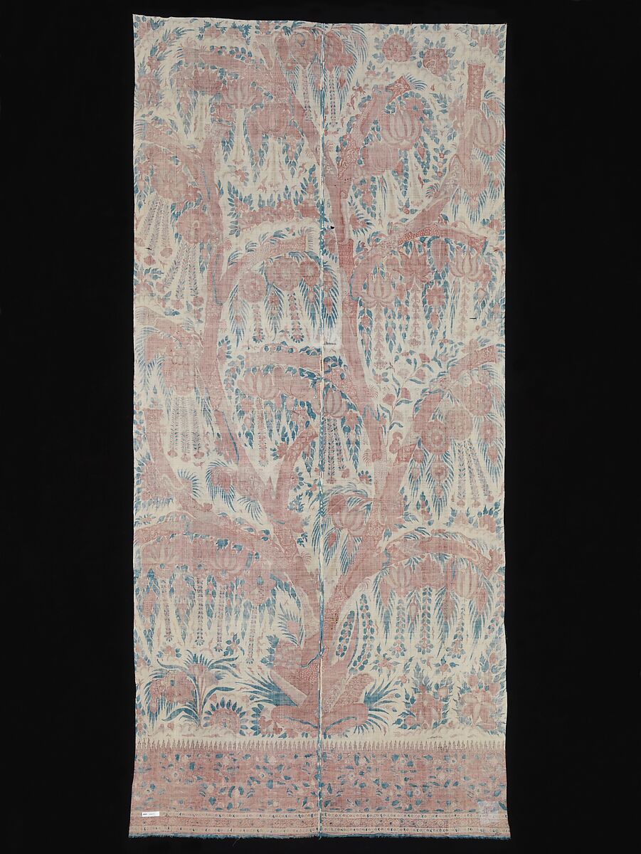 Palampore, Cotton; plain weave, mordant painted and dyed, resist dyed