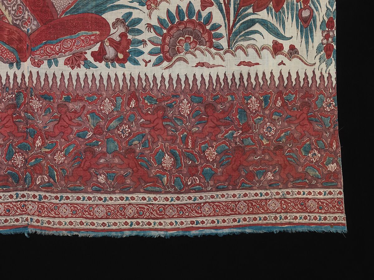 Palampore, Cotton; plain weave, mordant painted and dyed, resist dyed