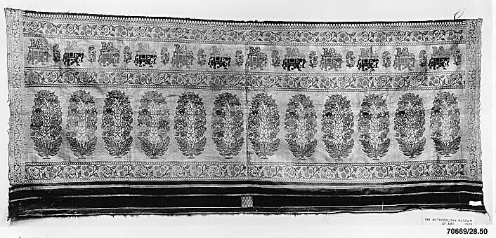 Sari Border, Silk, metal wrapped thread; double weave with supplementary twill, brocaded