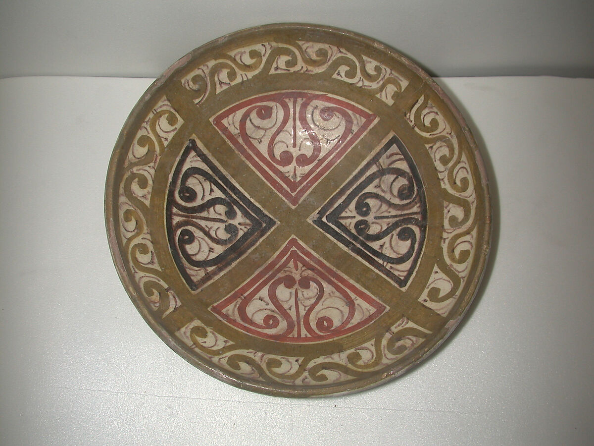 Bowl Decorated in the 'Beveled Style', Earthenware; white slip with polychrome slip decoration under transparent glaze