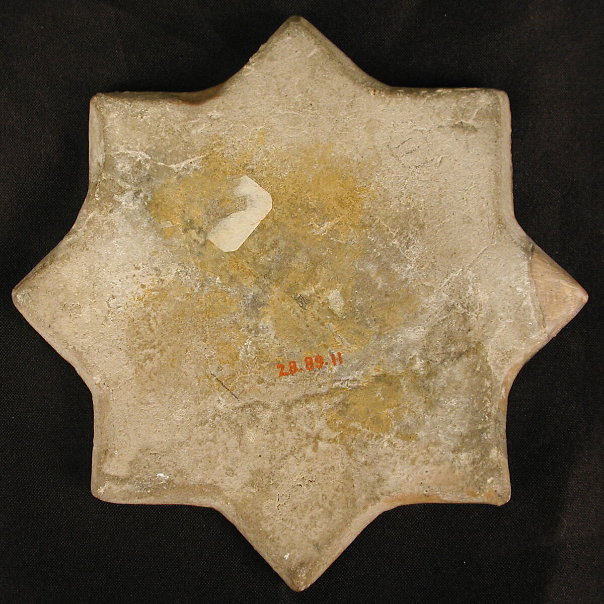 Star-Shaped Tile, Stonepaste; underglaze painted