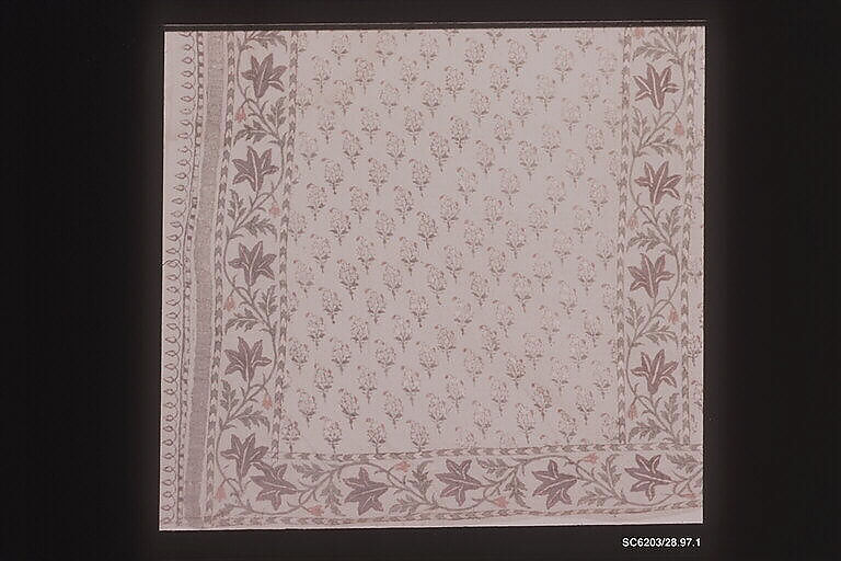 Textile Fragment, Cotton, metal wrapped thread