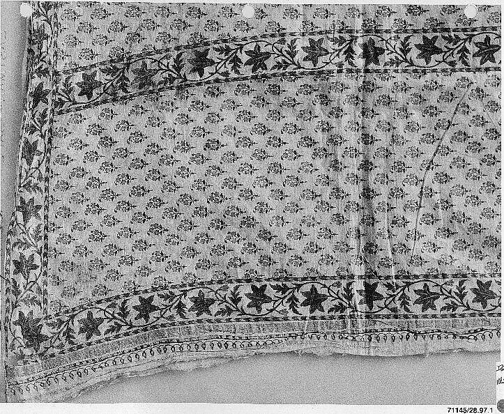 Textile Fragment, Cotton, metal wrapped thread