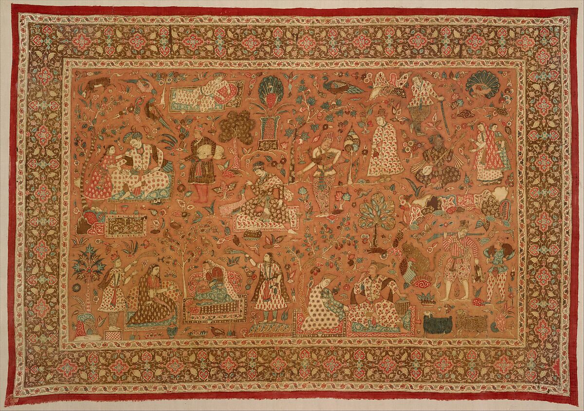 Kalamkari Rumal (Cover), Cotton; plain weave, mordant painted and dyed, resist dyed