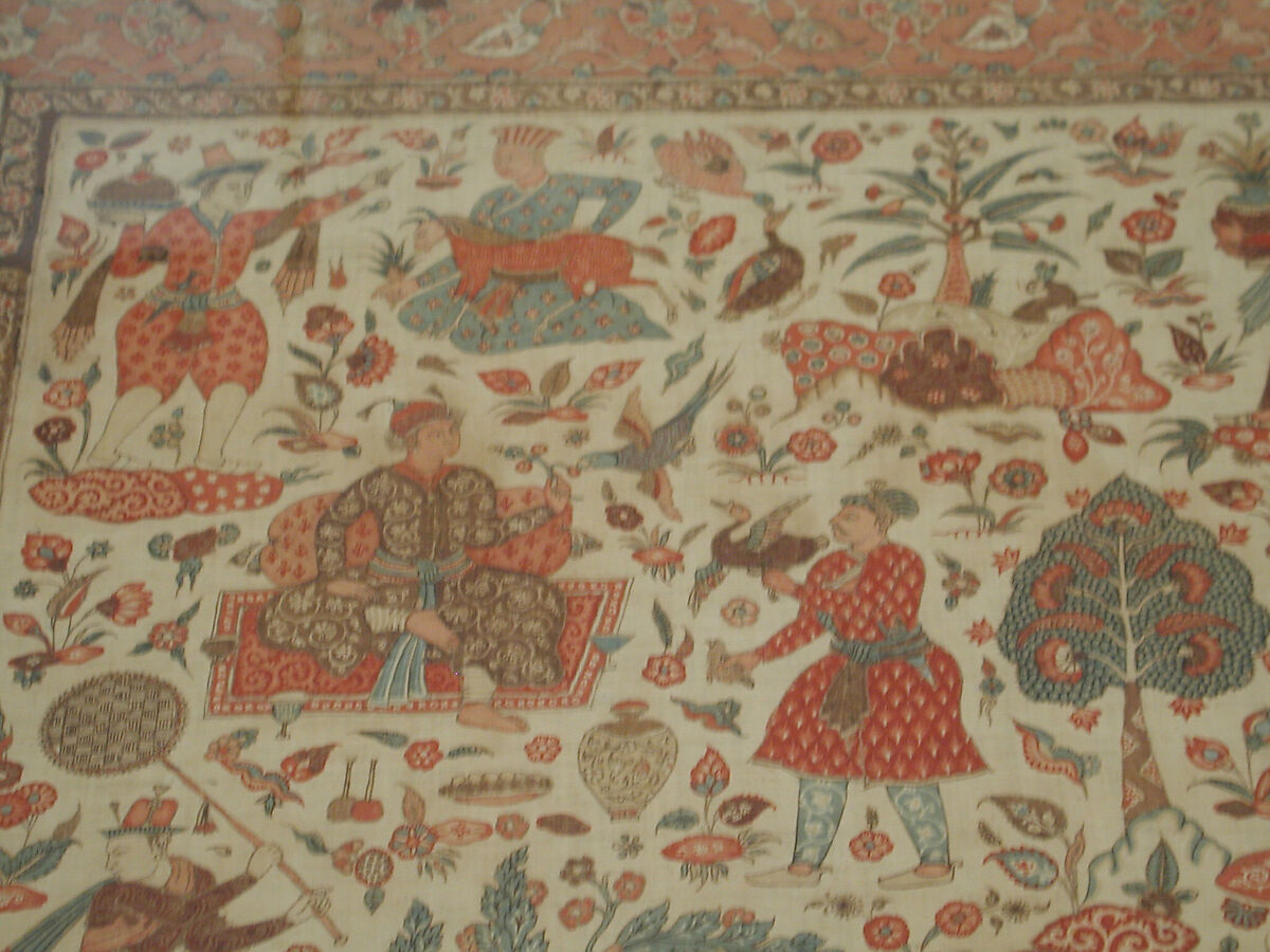 Kalamkari Rumal, Cotton; plain weave, mordant painted and dyed, resist dyed