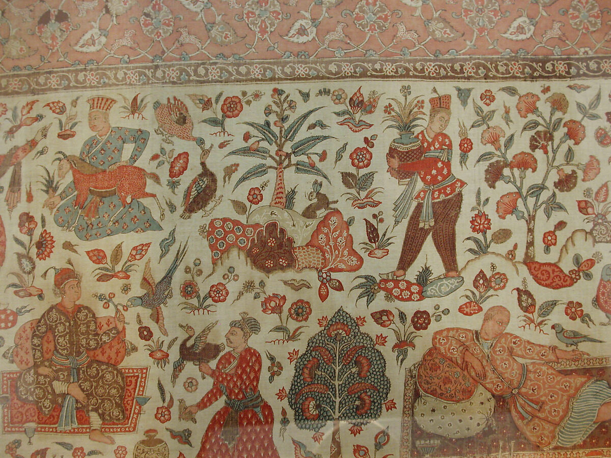Kalamkari Rumal, Cotton; plain weave, mordant painted and dyed, resist dyed