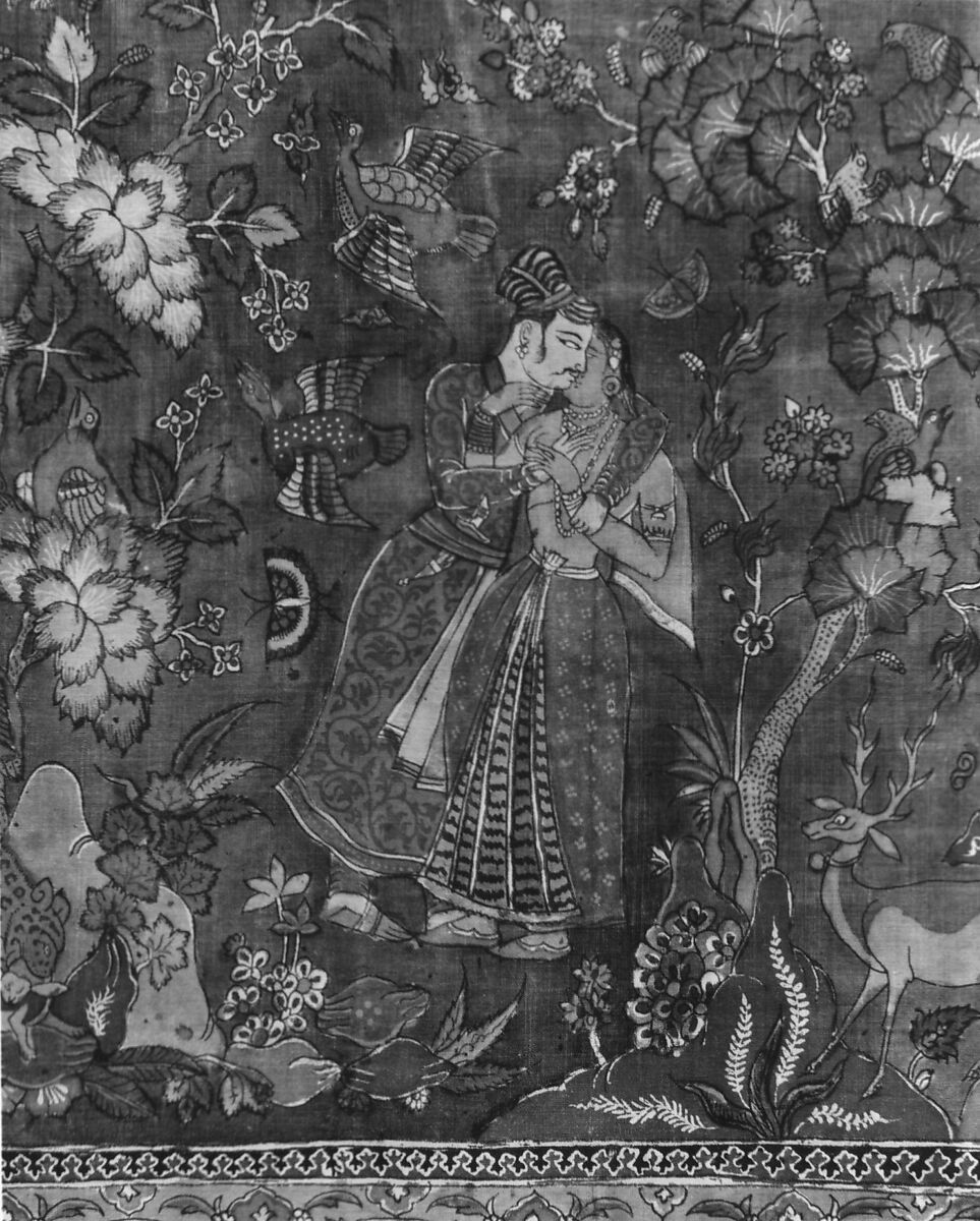 Kalamkari Rumal, Cotton; plain weave, mordant painted and dyed, resist dyed