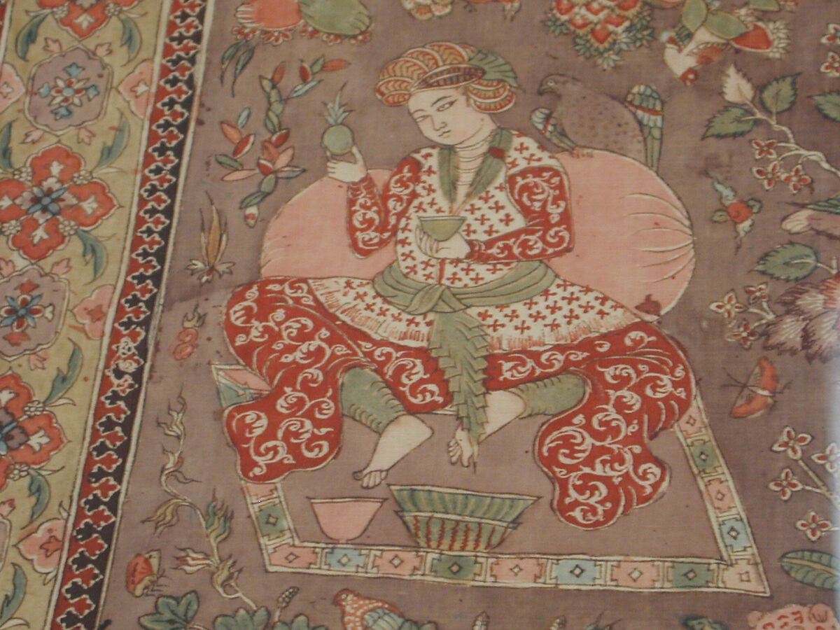 Kalamkari Rumal, Cotton; plain weave, mordant painted and dyed, resist dyed